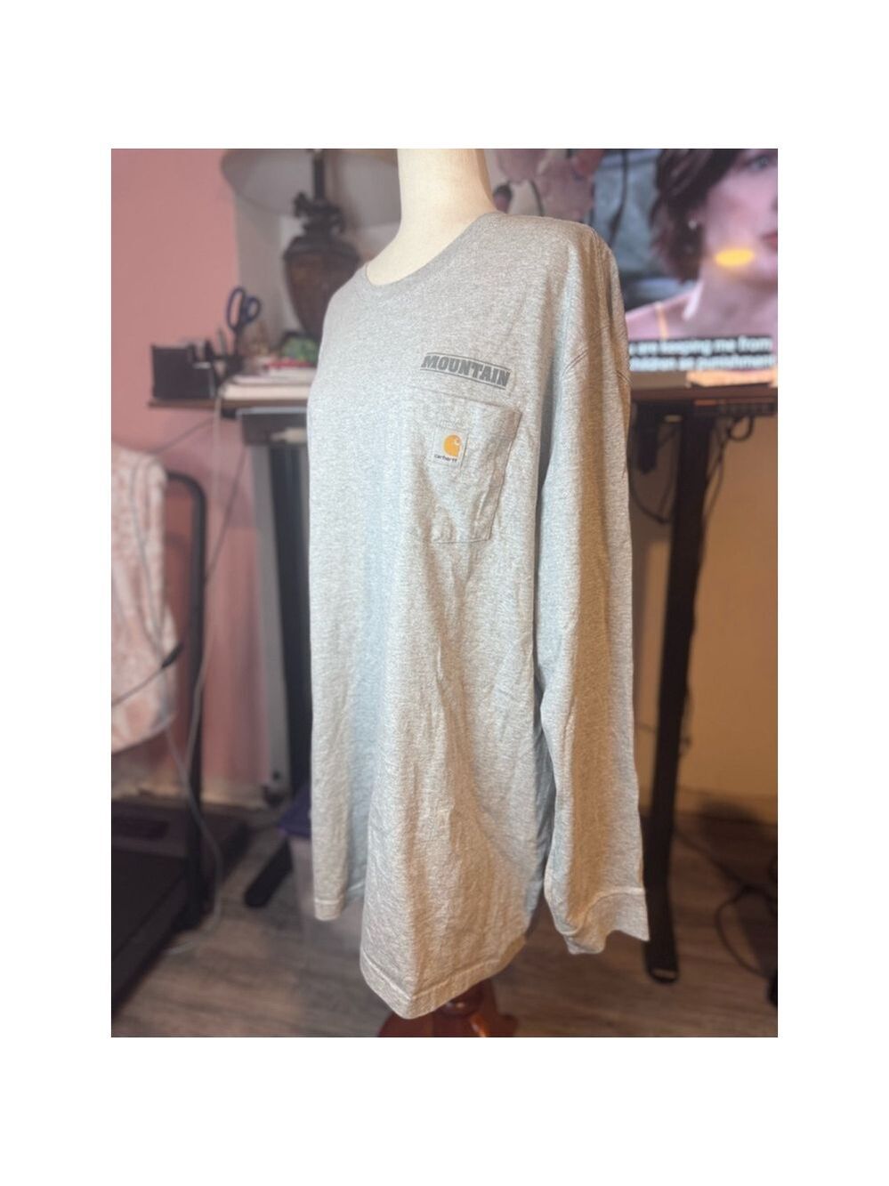 Carhartt long sleeve shirt 2XL gray logo - Picture 3 of 9